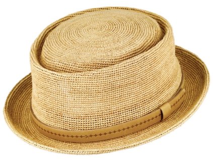 Béžový letný porkpie klobúk od Fiebig