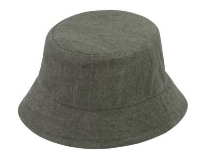 Bucket hat - letný ľanový olivový klobúk - Fiebig 1903