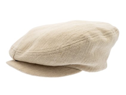 Letná béžová bekovka - driver cap - od CTH Ericson - Viktor Herringbone Hemp Natural