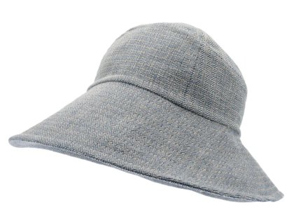 Letný svetlo modrý ľanový klobúk so širšou krempou - Elsie Bucket Hat