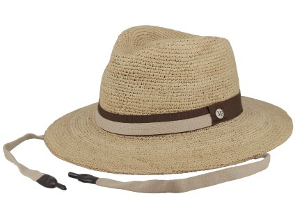 Letný slamený klobúk Fléchet Raphia so šnúrkou – unisex, prírodný