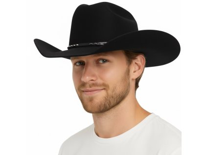 Čierny kovbojský klobúk Bailey Alamo z vlnenej plsti – western USA