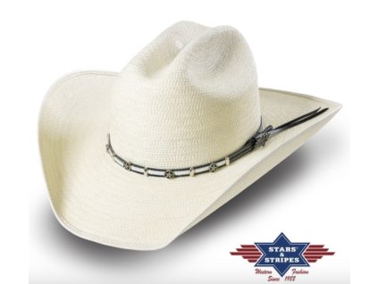 Slamený western klobúk - Stars and Stripes - Bridger