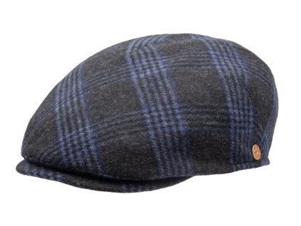 Pánska zimná vlnená bekovka - Mayser - Sidney Limitovaná kolekcia modrá kocka