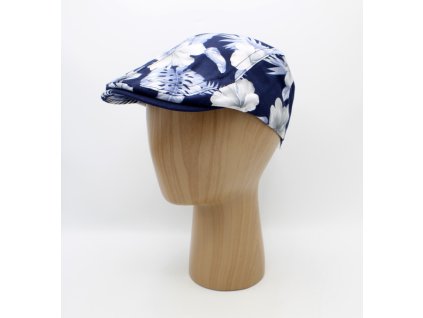 Pánska letná modrá bavlnená bekovka s tropickým vzorom od Fiebig - limitovaná kolekcia