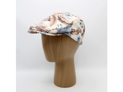 Pánska letná béžová bavlnená bekovka s tropickým vzorom od Fiebig - limitovaná kolekcia