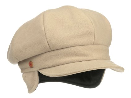 8-dielna béžová dámska bekovka od Mayser - Camila Newsboy Cap - ušné klapky