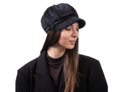 Dámska jesenná menčestrová bavlnená bekovka čierna