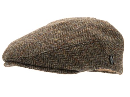 Zimná vlnená šiltovka - driver cap od CTH Ericson - Harris Tweed Green