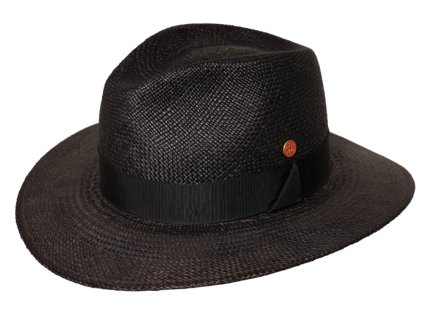 Luxusný čierny panamský klobúk Fedora - Mayser Gedeon - UV faktor 80