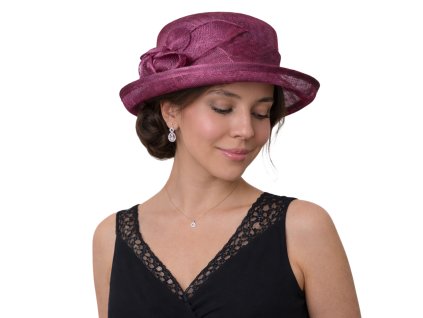 29539 1 cloche slavnostni kloboucek s ozdobou ze sisalove slamy