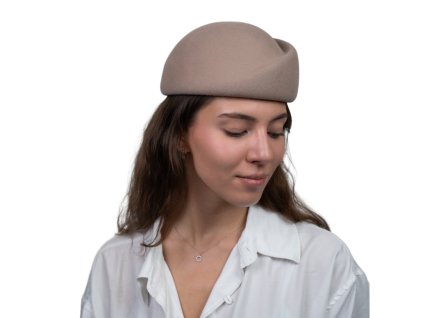 Dámska béžová plstená lodička - plstený baret - Seeberger