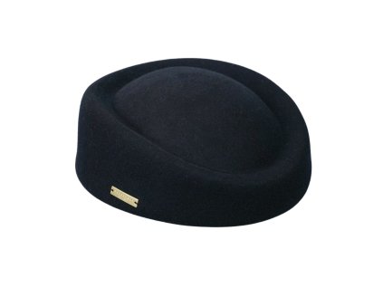 Dámska modrá plstená lodička - plstený baret - Seeberger