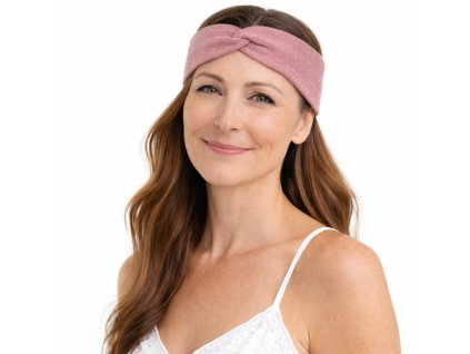 Dámska ružová čelenka od Fiebig - 100% organická bavlna