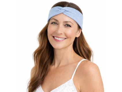 Dámska svetlo modrá čelenka od Fiebig - 100% organická bavlna