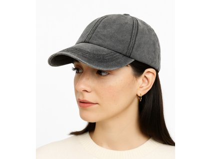 Čierna šiltovka z opranej bavlny - Baseball Cap Washed Cotton