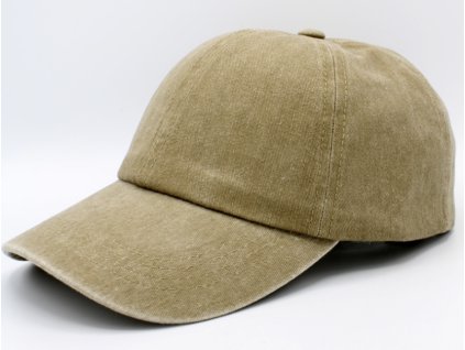 Béžová šiltovka z opranej bavlny - Baseball Cap Washed Cotton