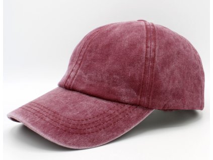 Bordo šiltovka z opranej bavlny - Baseball Cap Washed Cotton
