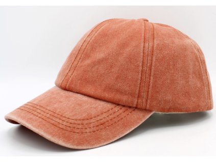 Oranžová šiltovka z opranej bavlny - Baseball Cap Washed Cotton