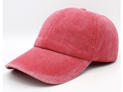 Ružová šiltovka z vypranej bavlny - Baseball Cap Washed Cotton