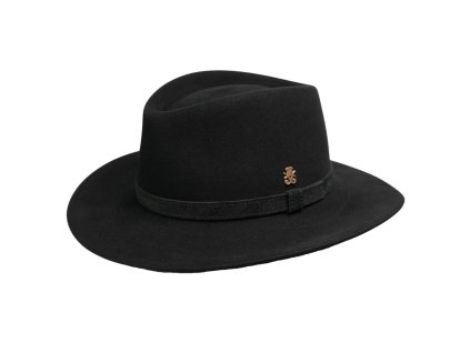 Luxusný čierny klobúk Mayser so širšou Krempou - Maverick