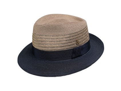 Modro béžový crushable (nekrčivý) letný klobúk Trilby - Mayser Pablito, Limitovaná kolekcia