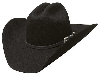 Vesternový klobúk Back Roads 6X Black – vlnený kovbojský klobúk