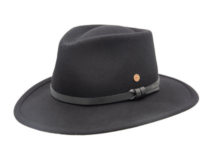 Cestovní nemačkavý voděodolný černý klobouk Mayser - Taylor Hat