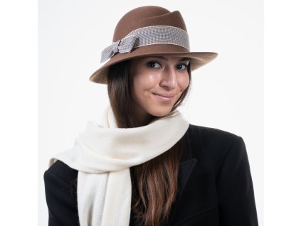 Dámský nemačkavý hnědý klobouček  - Jana