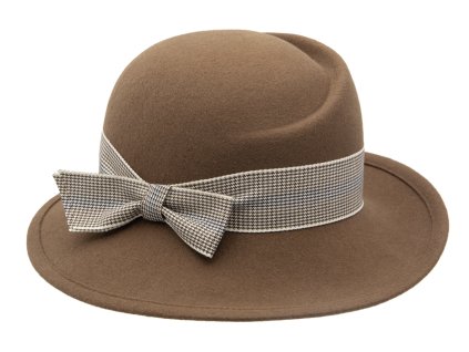 Dámský nemačkavý hnědý klobouček  - Jana