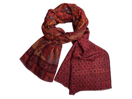 Obojstranný vlnený šál Calabrese Napoli