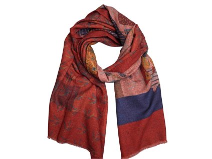 Obojstranný vlnený šál Calabrese Napoli