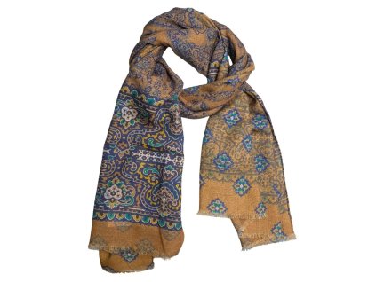 Obojstranný vlnený šál Calabrese Napoli