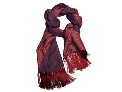 Hodvábna obojstranná šatka Calabrese Napoli s brmbolcami