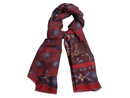 Obojstranný vlnený šál Calabrese Napoli