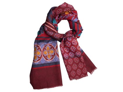 Obojstranný vlnený šál Calabrese Napoli