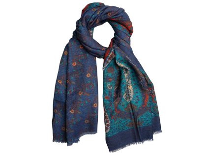 Obojstranný vlnený šál Calabrese Napoli