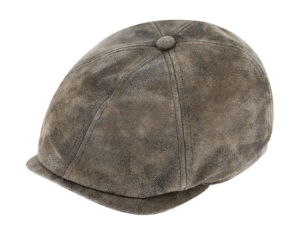 Pánska kožená 6-dielna bekovka s podšívkou - taupe kožená bekovka