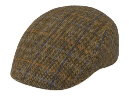 Pánska kockovaná vlnená bekovka Cognac- Fiebig - Vlna Merino