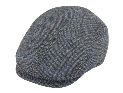 Pánska modrá vlnená bekovka - Fiebig - Harris Tweed