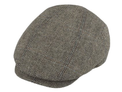 Pánska vlnená bekovka taupe - Fiebig - Harris Tweed
