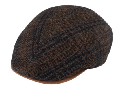 Pánska vlnená bekovka rybia kosť koňak - Fiebig - Harris Tweed