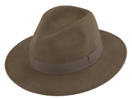 Cestovný klobúk vlnený od Fiebig - béžový s béžovou stuhou