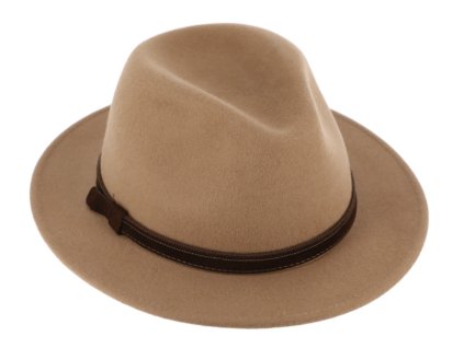 Cestovný béžový vodoodolný klobúk vlnený od Fiebig s menšou krempou a ušné klapky