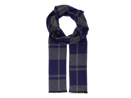 Modrý kockovaný šál od spoločnosti Fiebig