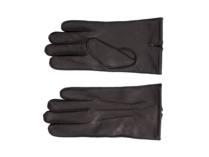 Pánske hnedé kožené ručne šité rukavice - Fiebig