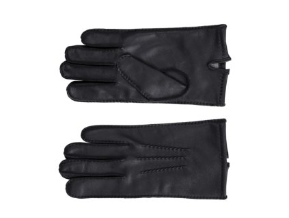 Pánske čierne kožené ručne šité rukavice - Fiebig