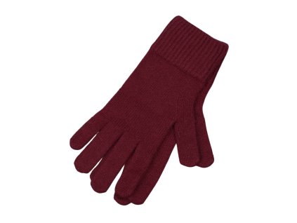 Dámske bordové rukavice - Fiebig 100% kašmír