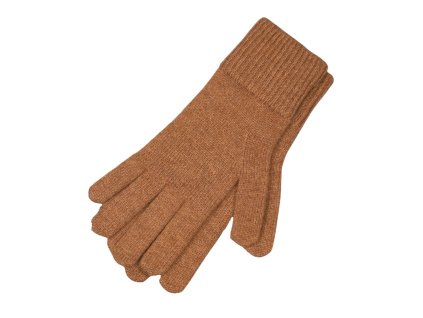 Dámske koňakové rukavice - Fiebig 100% kašmír