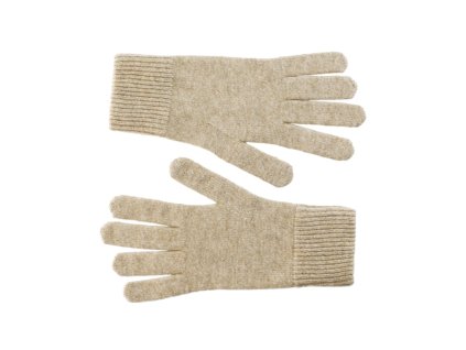 Dámske béžové rukavice - Fiebig 100% kašmír